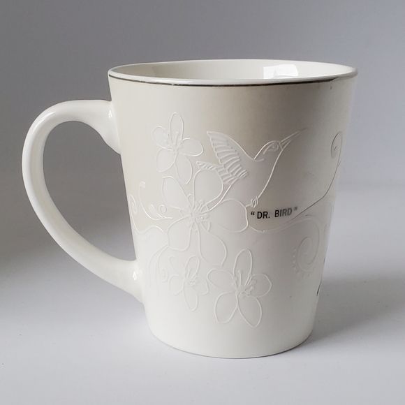 Jamaica Map White, Iridescent Cream & Silver Ceramic Coffee Mug Cup Dr Bird 4" - Picture 4 of 8